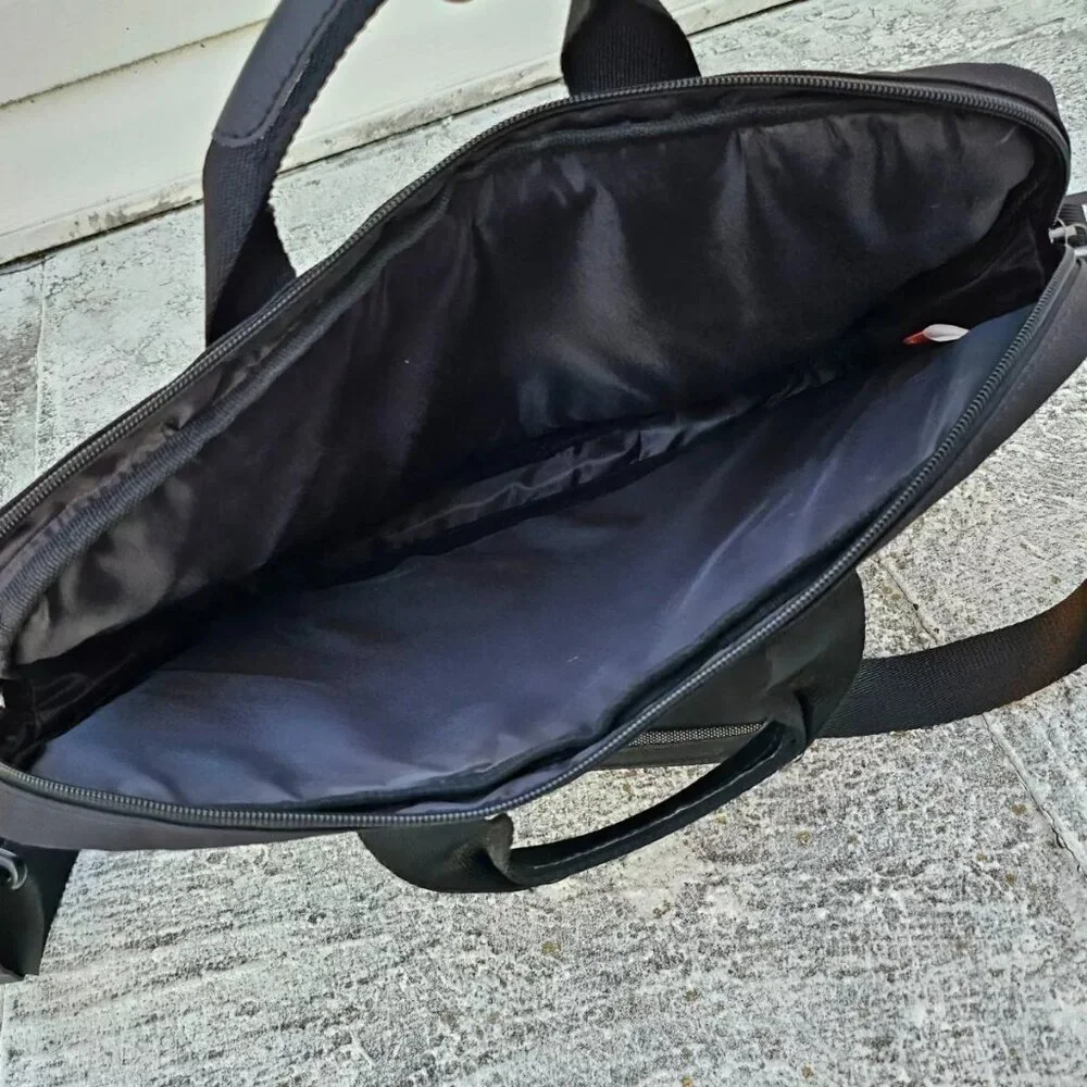 Solo New York Men Laptop Bag Black Polyester Travel Bag Outside Pocket 16X12 in